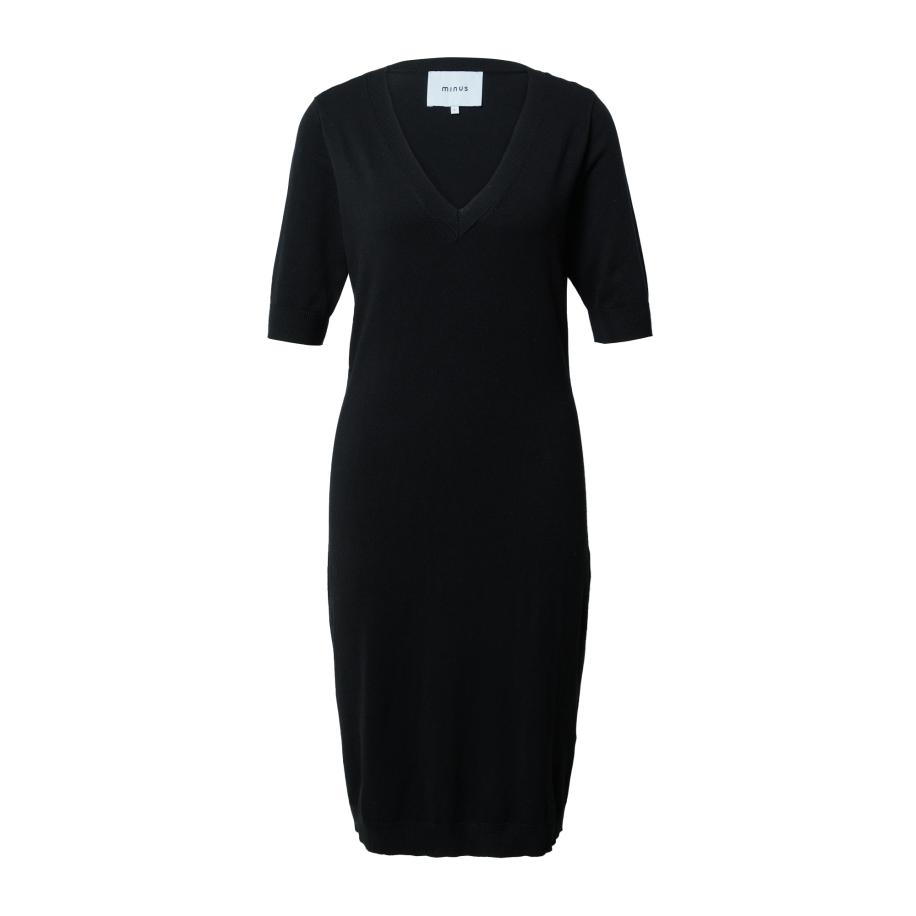 Minus minus Gebreide jurk Milla zwart -