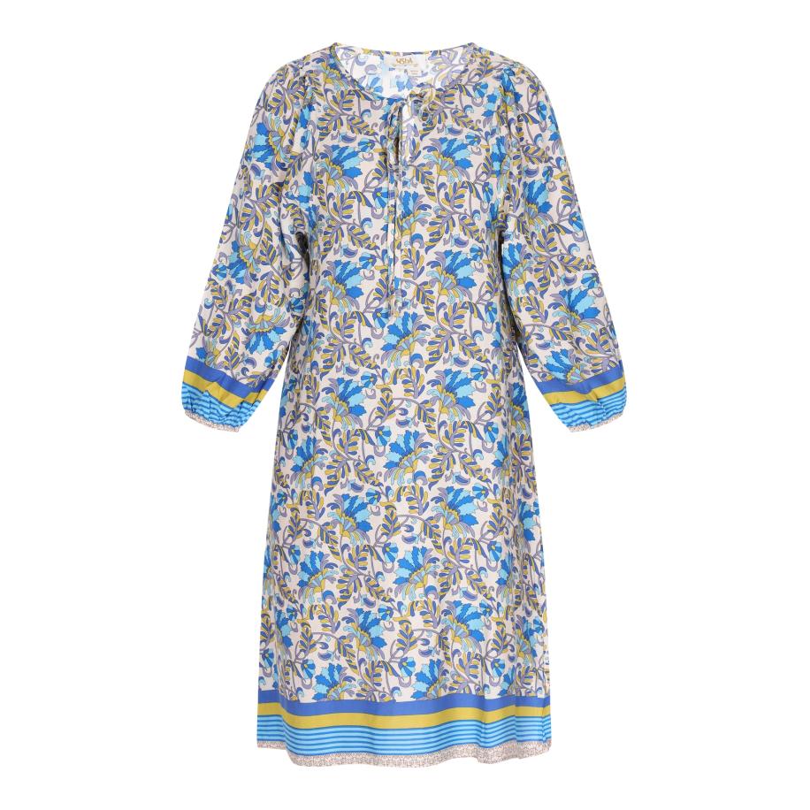 Gaya Gaya Jurk Boho blauw / lichtblauw / geel / offwhite -