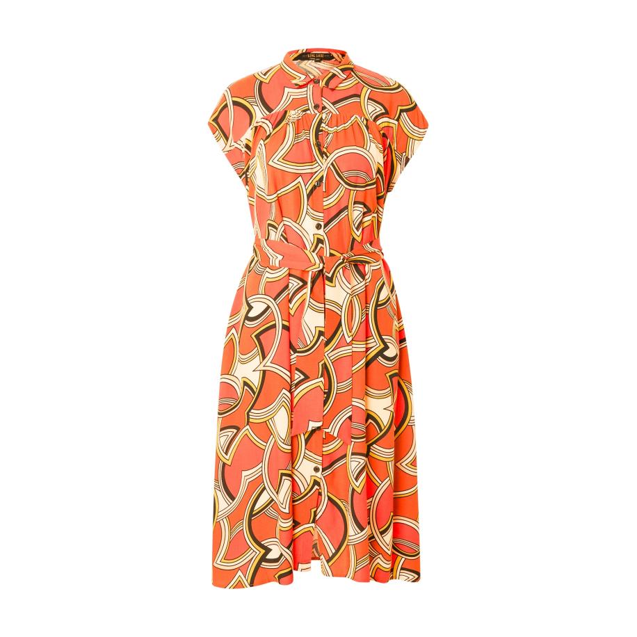 King Louie King Louie Blousejurk AMY crème / mosterd / donkeroranje / zwart -