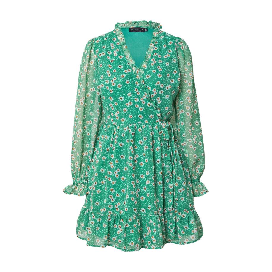 In The Style In The Style Jurk JOSSA groen / oranje / zwart / wit -