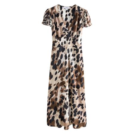 Next Next Jurk bruin / lichtbruin / zwart / wit