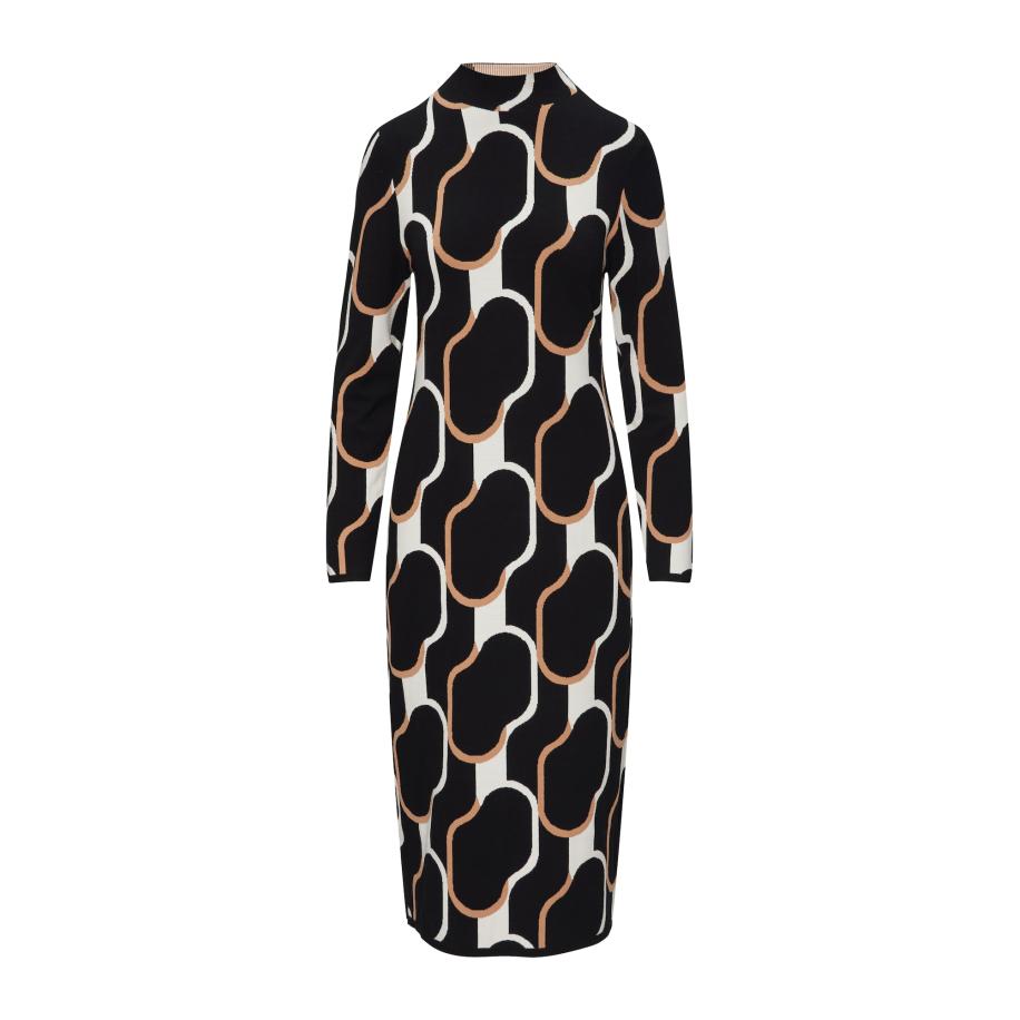 s.Oliver BLACK LABEL Jurk pueblo / zwart / wit Zwart