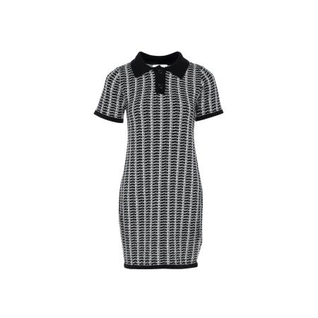 caneva caneva Gebreide jurk zwart / wit
