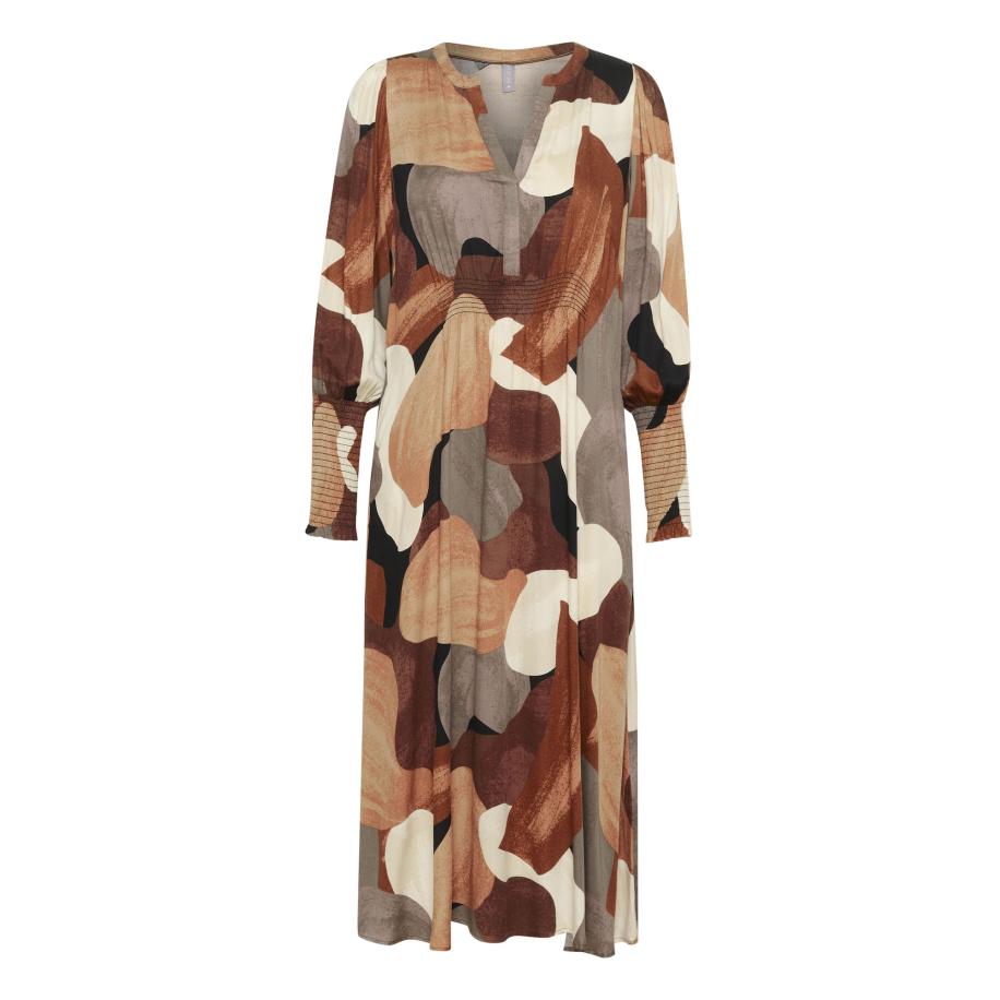 Culture CULTURE Jurk CUDana beige / bruin / lichtbruin / grijs -