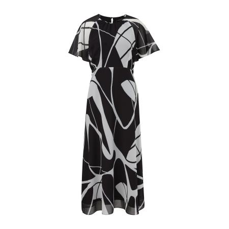 Comma COMMA Jurk zwart / wit