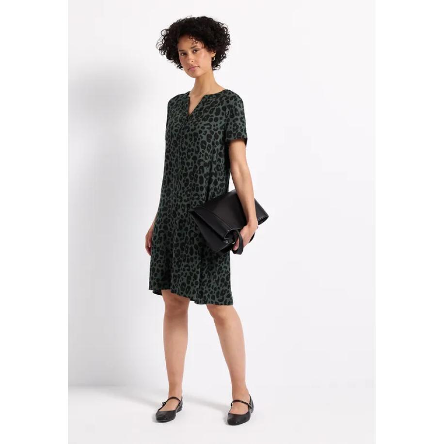 Street One Gedessineerde keperstof jurk Groen