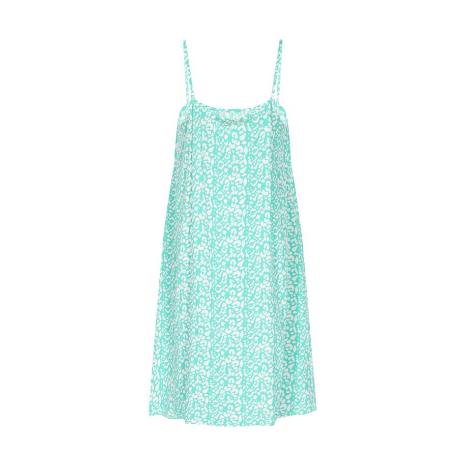 MYMO Zomerjurk Spring Summer turquoise / wit Wit