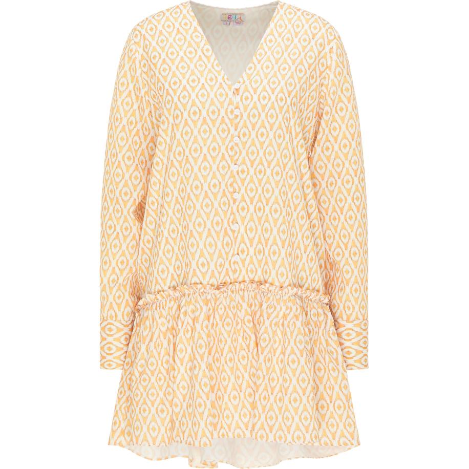 IZIA IZIA Zomerjurk lichtgeel / wit -