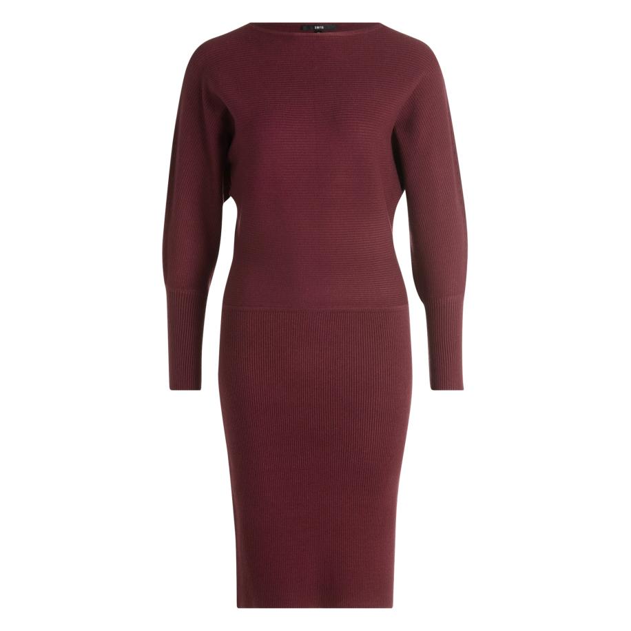 Zero zero Gebreide jurk donkerrood -