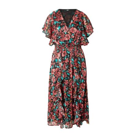 Wallis Wallis Jurk turquoise / oudroze / pastelrood / zwart