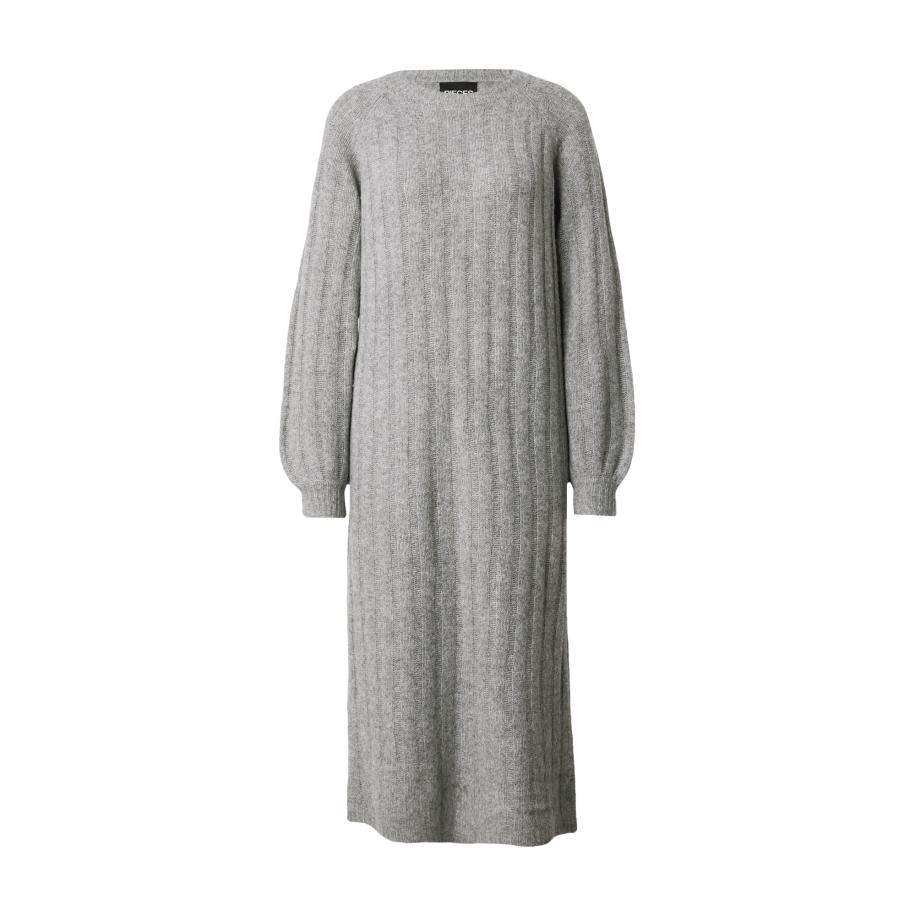 Pieces PIECES Gebreide jurk Maggy grijs gemêleerd -