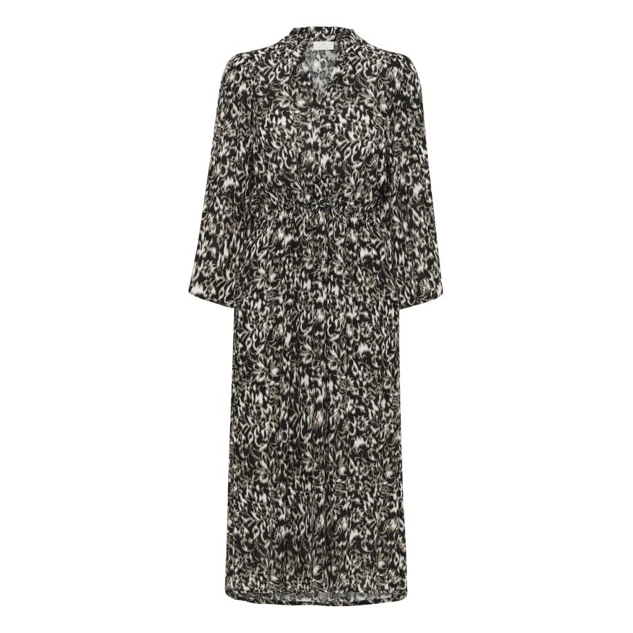 Kaffe Jurk Amber grijs / zwart / wit Zwart