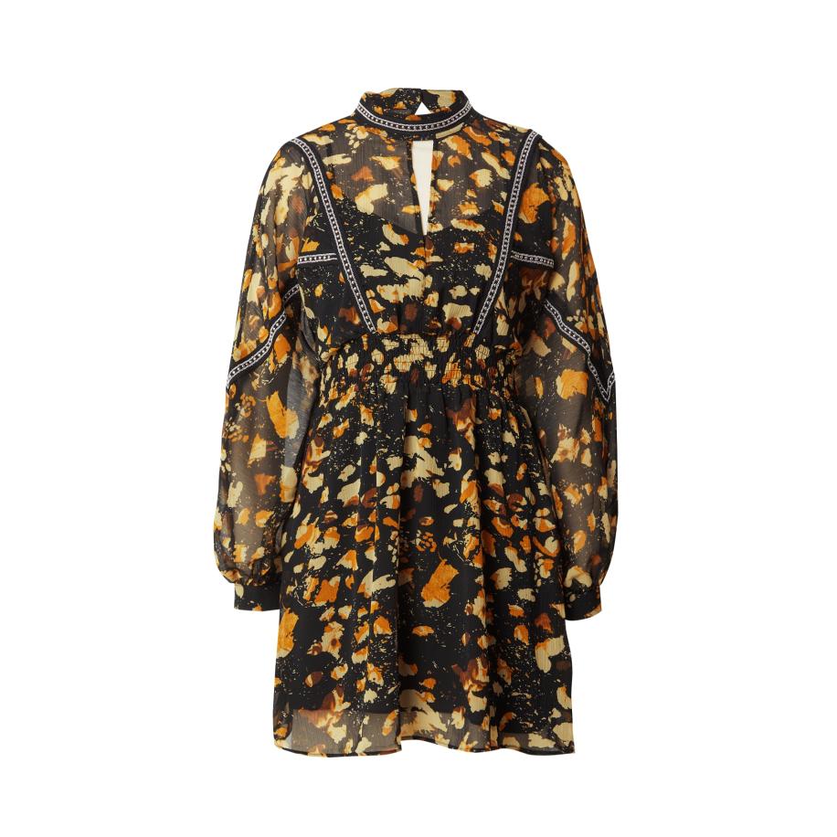 TOPSHOP Jurk bruin / pasteelgeel / zwart Multicolor