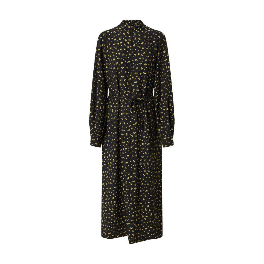 EDITED EDITED Jurk Dalary geel / pastelgroen / zwart -