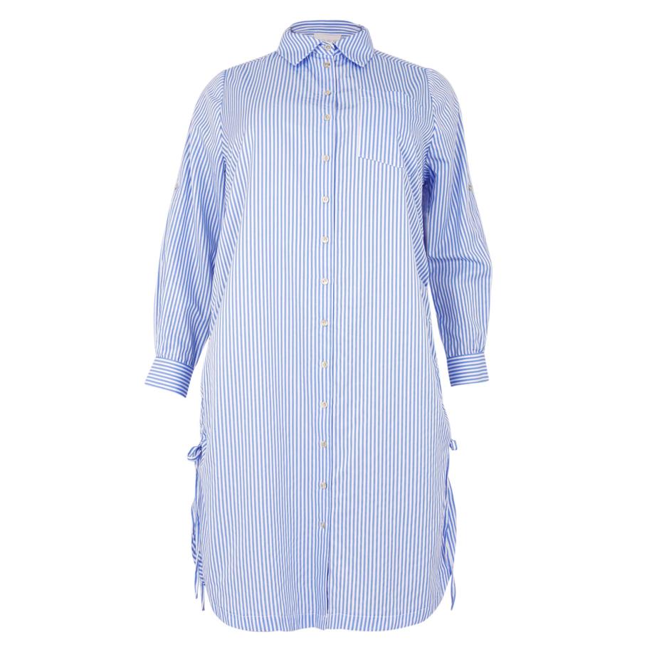 Yoek YOEK Blousejurk lichtblauw / wit -