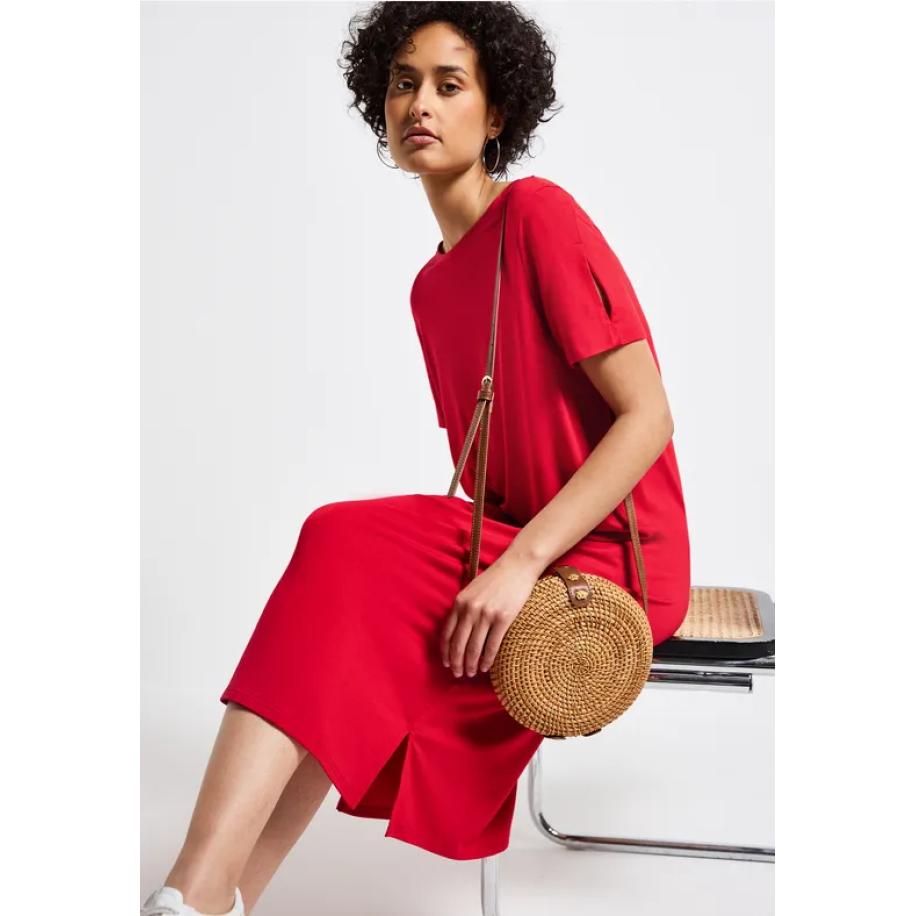 Street One Jurk met splitdetail Rood