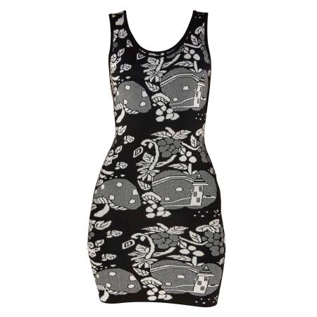 TOOche TOOche Gebreide jurk Alice zwart / wit