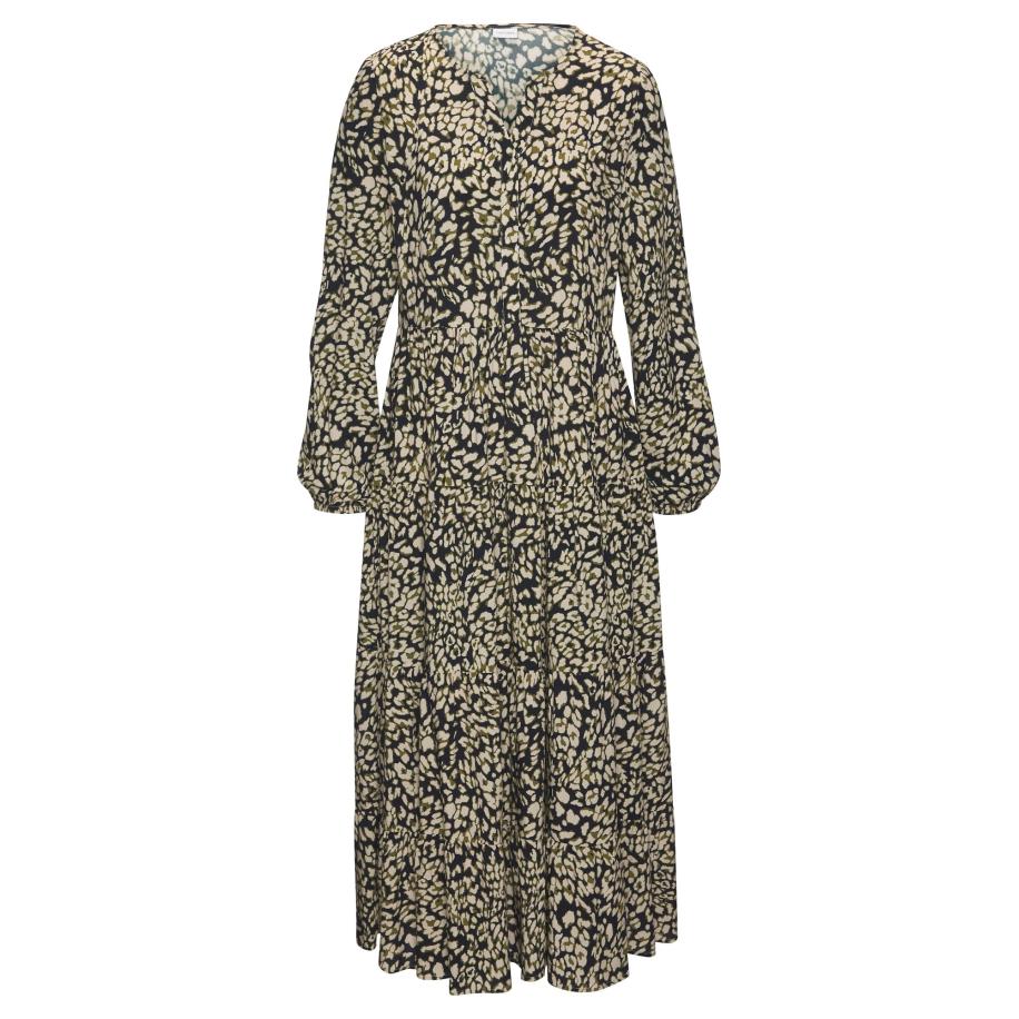 Lascana LASCANA Blousejurk beige / marine / olijfgroen -