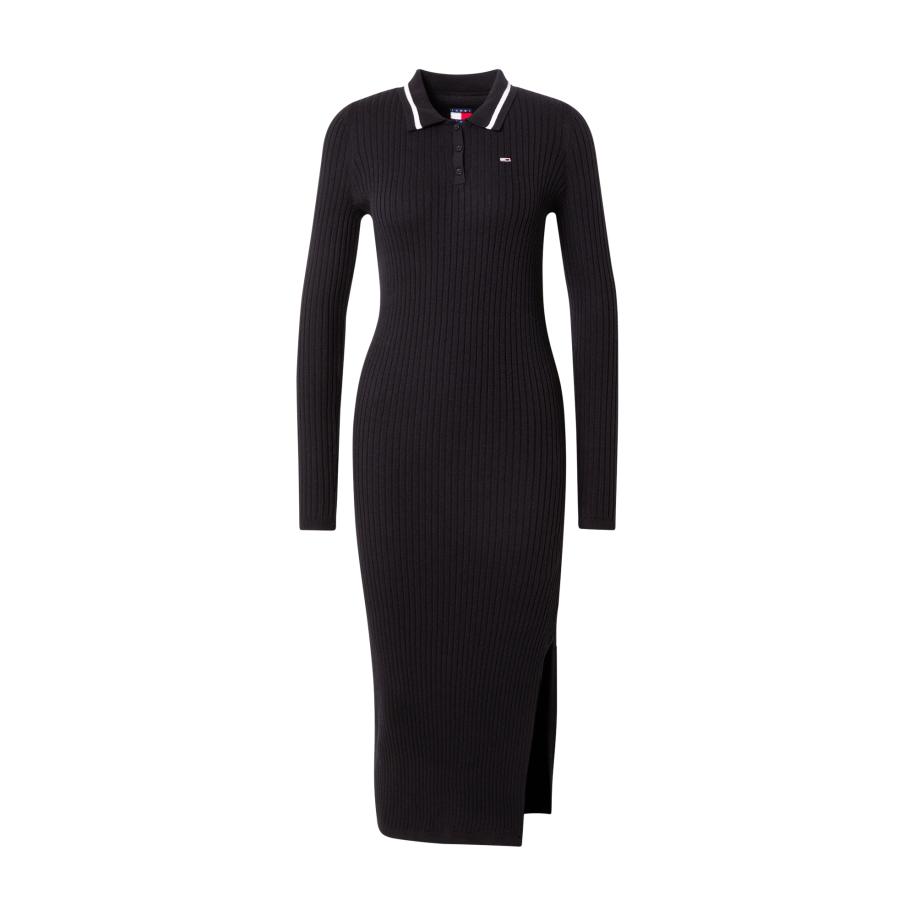 Tommy Jeans Tommy Jeans Gebreide jurk zwart / wit -