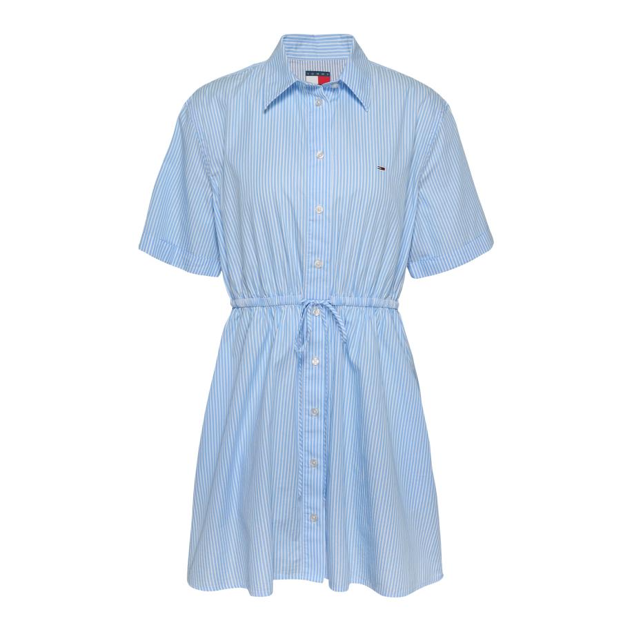 Tommy Jeans Tommy Jeans Blousejurk lichtblauw / wit -