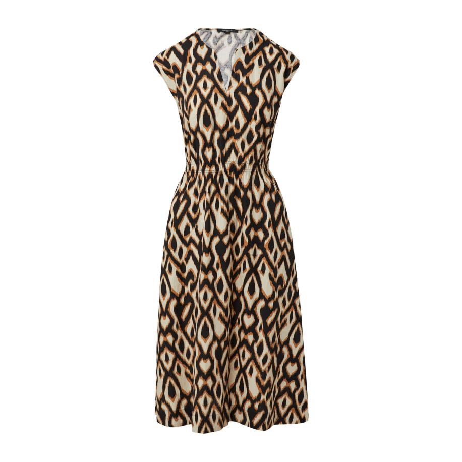 Comma COMMA Jurk oranje / zwart / wit -