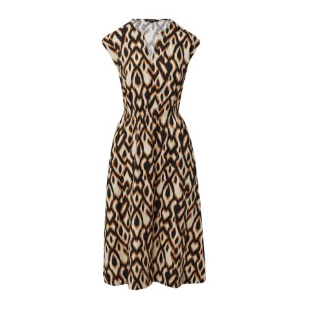 Comma COMMA Jurk oranje / zwart / wit