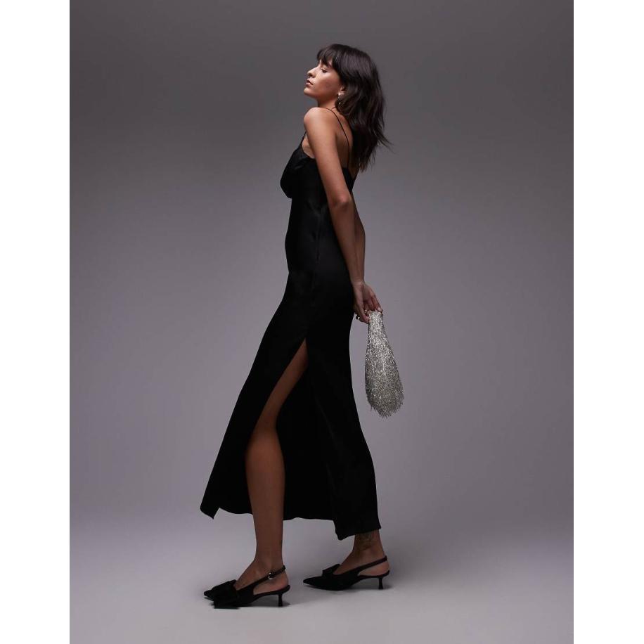 & Other Stories Maxi-jurk met asymmetrische band in zwart Zwart