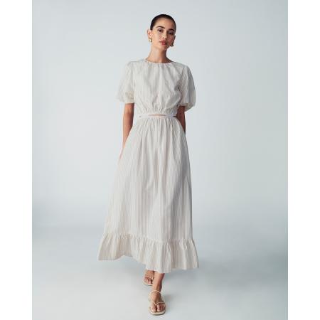 St MRLO St MRLO Jurk Mie beige / wit