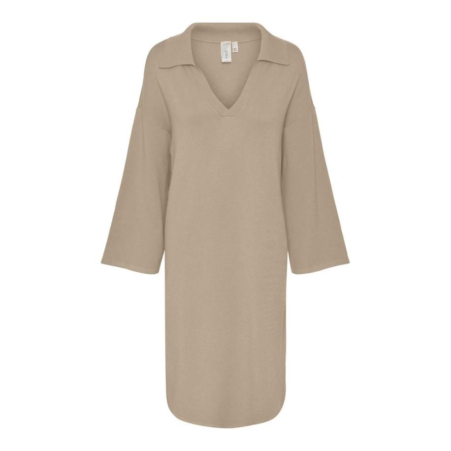 YAS YAS Gebreide jurk ABELIA beige -
