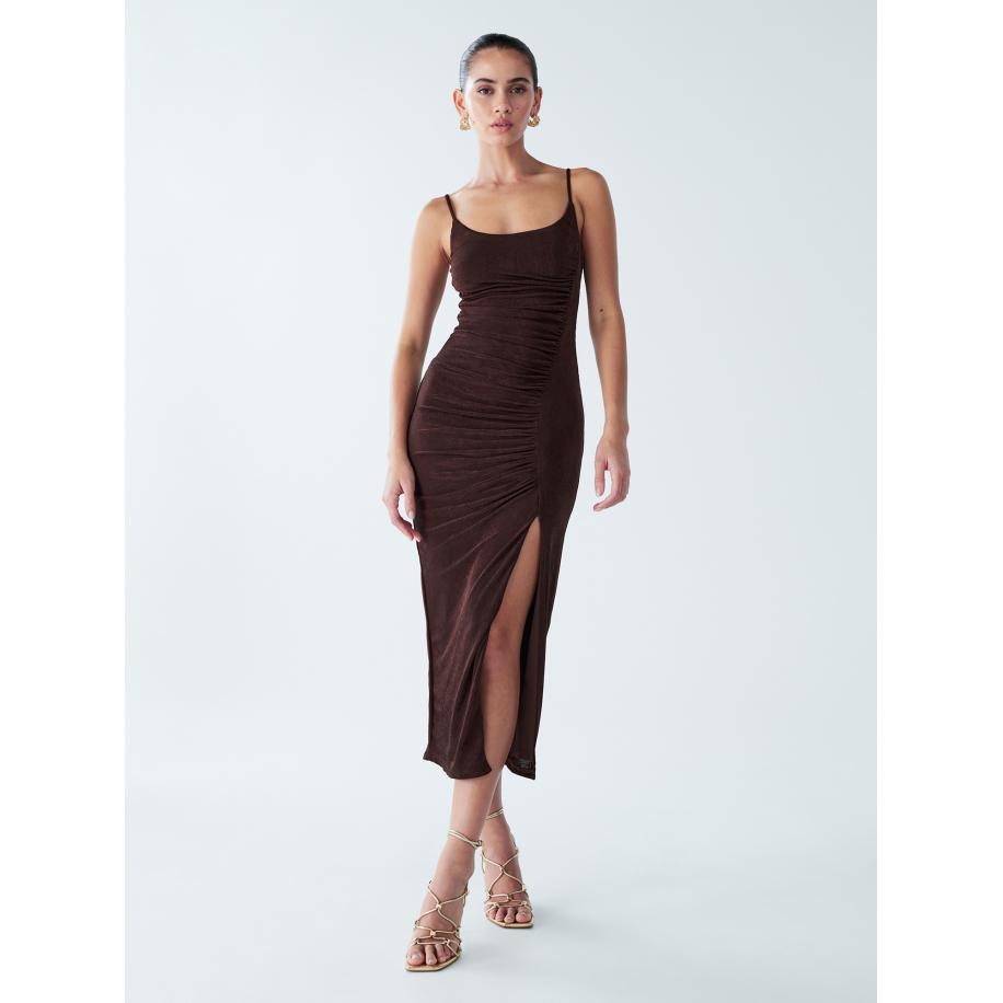 BWLDR BWLDR Jurk Lani chocoladebruin -