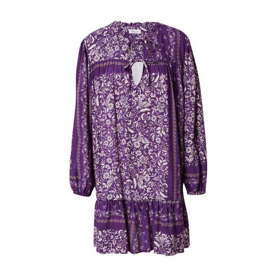 Replay REPLAY Jurk pasteelgeel / donkerlila / natuurwit -