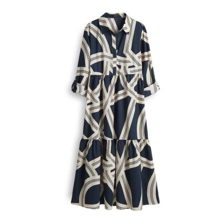 OPUS OPUS Jurk Werano navy / wit