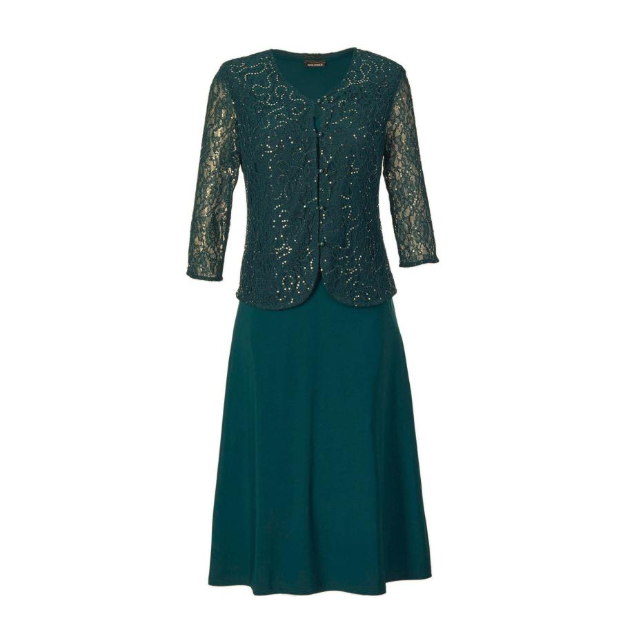 Goldner Goldner Cocktailjurk goud / smaragd -