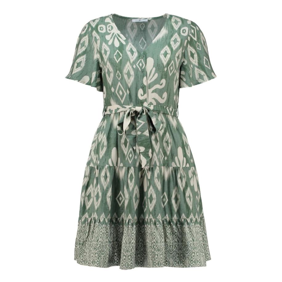 Hailys Hailys Jurk Ma44relie groen / offwhite -