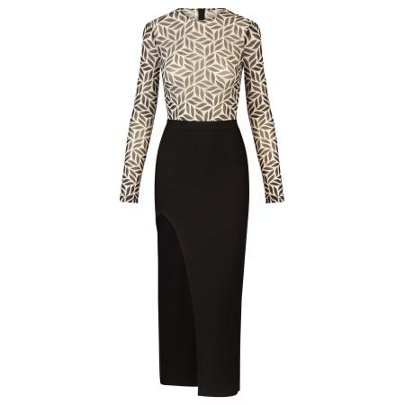 Kraimod Jurk lichtbeige / zwart