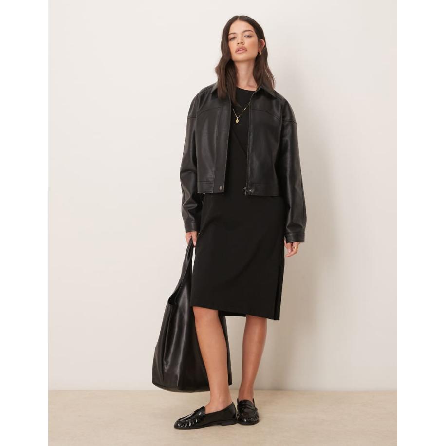 JDY Midi T-shirtjurk in zwart Zwart