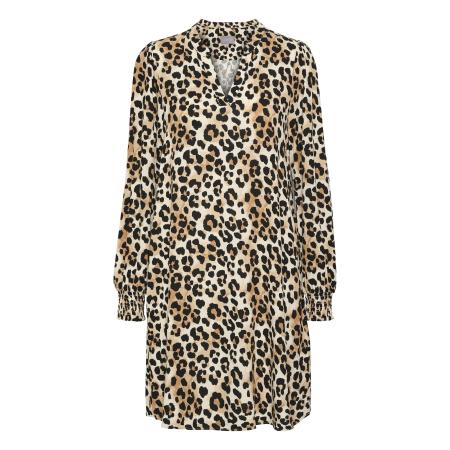 Culture CULTURE Jurk Atlas lichtbruin / zwart / eierschaal