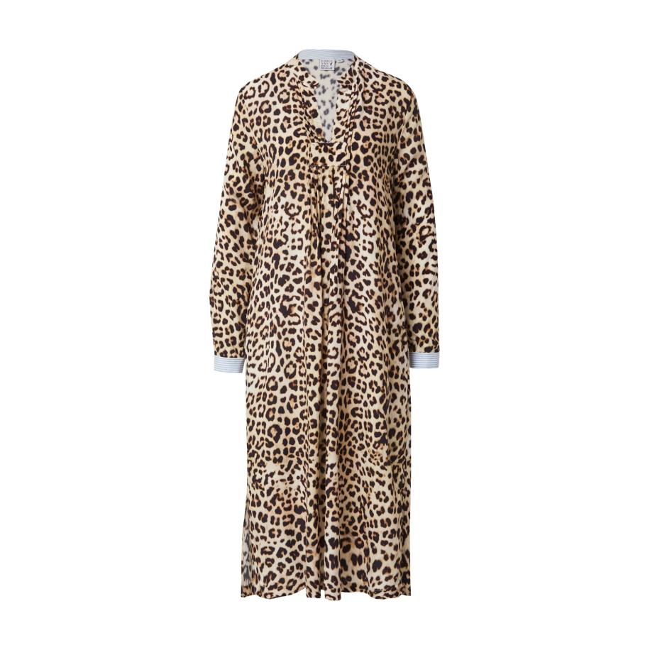 Emily van den Bergh Emily Van Den Bergh Jurk beige / lichtblauw / brokaat / zwart -