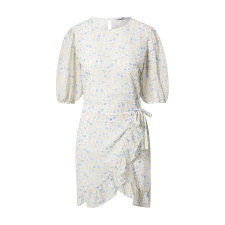 NA-KD Jurk Frilled lichtblauw / pasteelgeel / lichtgroen / wit