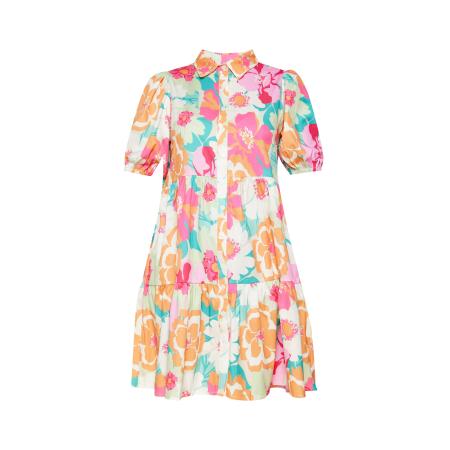 FELIPA FELIPA Blousejurk Fashion Look turquoise / lichtgroen / pink / wit