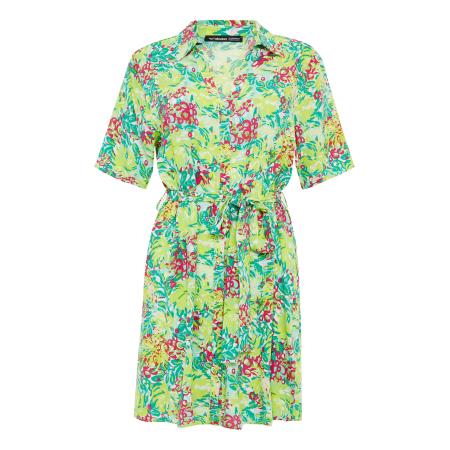 Threadbare Threadbare Blousejurk Tyler lichtblauw / lichtgroen / pink / wit