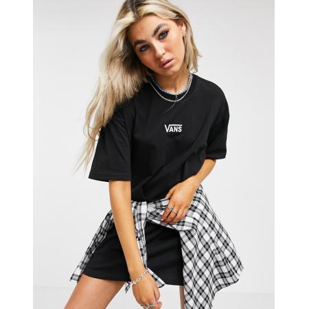 Vans Centre Flying V T-shirt jurk met logo-Zwart