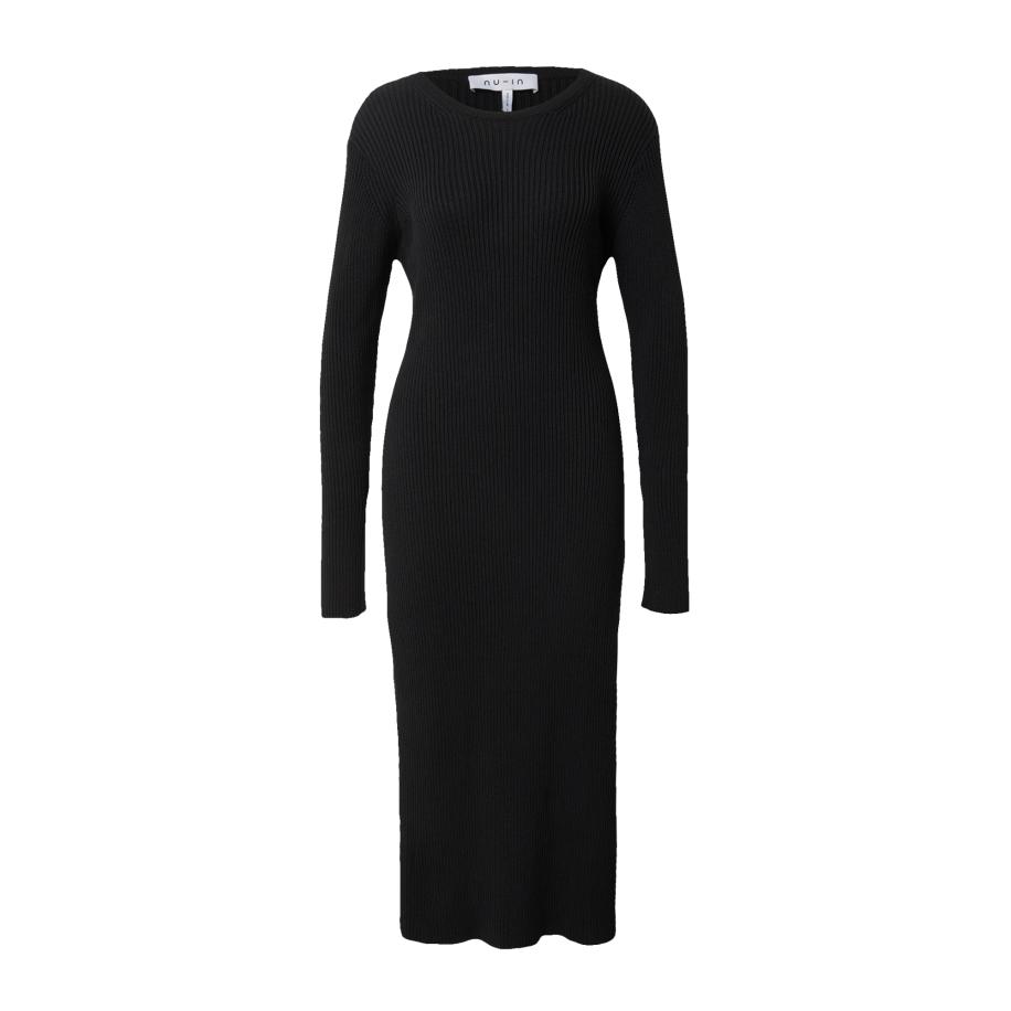 NU-IN NU-IN Gebreide jurk zwart -