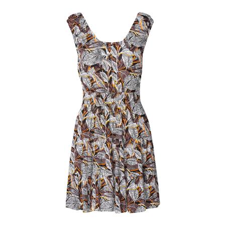 KOROSHI KOROSHI Zomerjurk oranje / zwart / wit