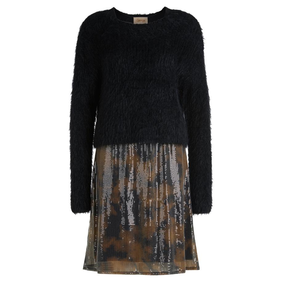 Cartoon Cartoon Jurk bruin / zwart -