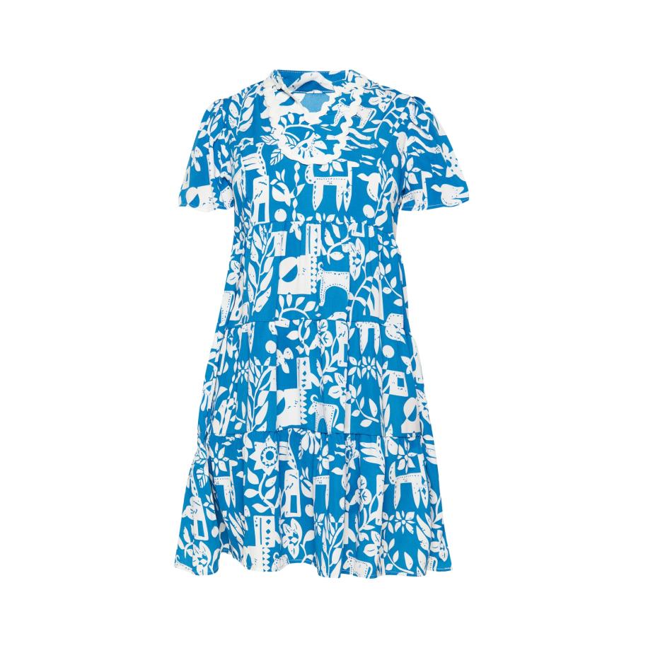 FELIPA FELIPA Jurk Spring Summer blauw / wit -