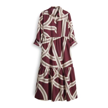 OPUS OPUS Jurk Werano bordeaux / wit