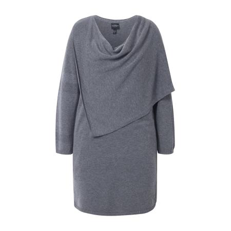 Ulla Popken Ulla Popken Gebreide jurk grijs gemêleerd