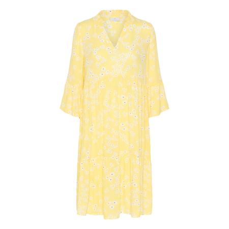Kaffe Kaffe Jurk Hera Amber lichtgeel / zwart / wit