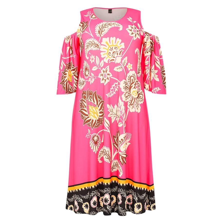 Yoek YOEK Jurk gemengde kleuren / pink -